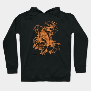 Koi Fish Orange ink Hoodie